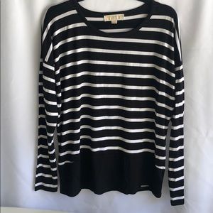 Black & White Striped Long Sleeve Shirt